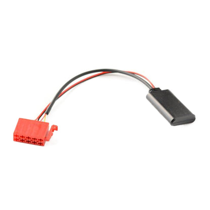 Car audio AUX/Bluetooth module cable with red wiring and black connector plugs.