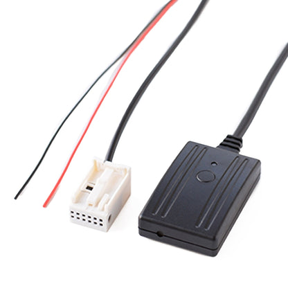 Black car CD AUX Bluetooth audio cable with inline control module and mic connector