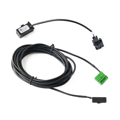 Bluetooth phone audio cable with inline connectors and green plug, Volkswagen RNS510 compatible