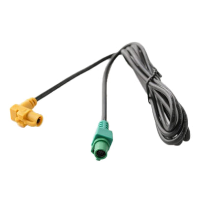 Car audio USB host cable with green and yellow connectors, black cord