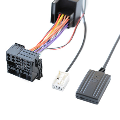Car AUX Bluetooth audio cable with microphone module and wiring harness connectors