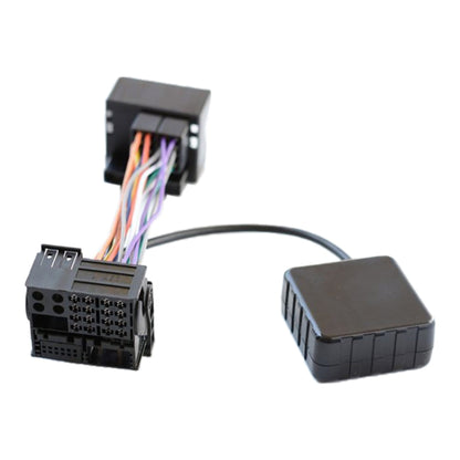 Car AUX Bluetooth audio cable kit with dual black control boxes and multi-pin connectors