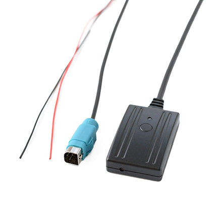 Bluetooth AUX audio cable with inline controller and mic, black and blue connectors
