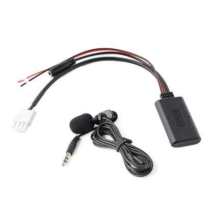 Bluetooth motorcycle AUX IN audio module with mic, 3.5mm cable, and wiring harness