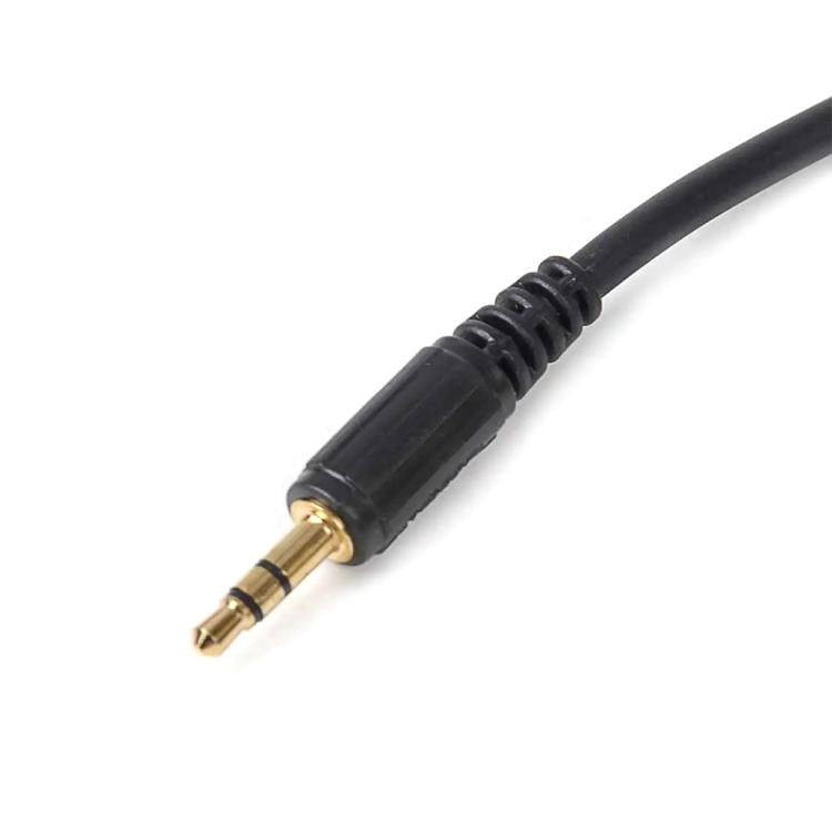 3.5mm stereo audio plug on black AUX cable
