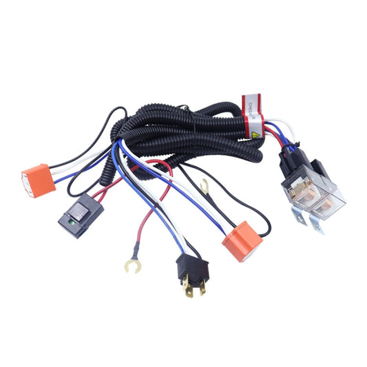 12V headlight wiring harness brightener cable with relay sockets and connector wires