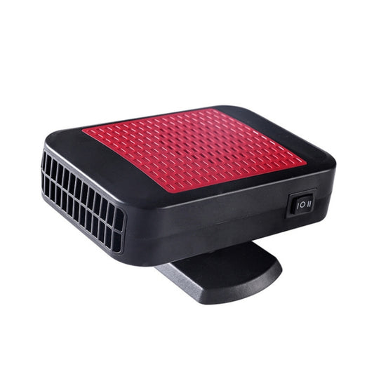Car windshield defroster heater with red top, black housing and detachable base