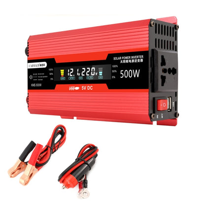 Red Carmaer power inverter with LCD display and black ventilation side panel