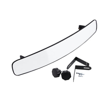 Convex rearview mirror set with mounting hardware and black brackets