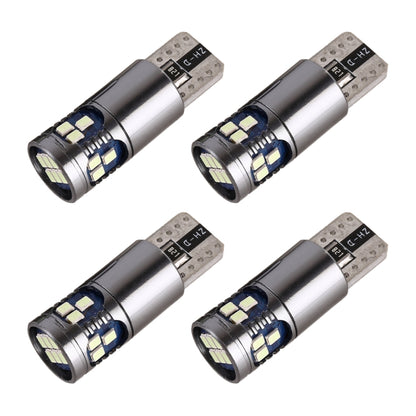 T10 car clearance LED bulbs, black housing, blue SMD LED light, 4-pack shown