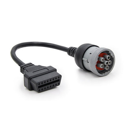 Diagnostic adapter cable: 6-pin plug to OBD2 female round connector