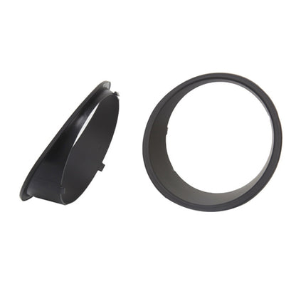 Black headlight cover bezel with buckle, angled side view