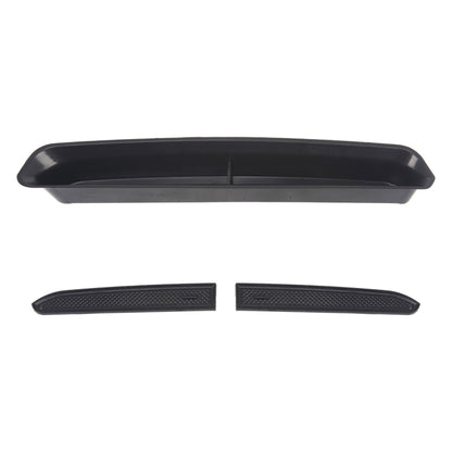 Armrest storage box lid and two vent grilles, black plastic