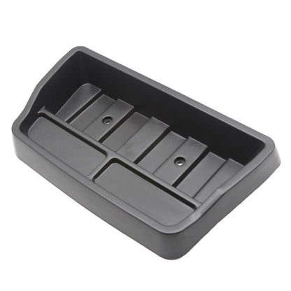 Car central console storage box, dark gray plastic tray with interior slots