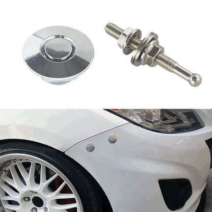 Silver stainless steel push-button hood pin lock clip with threaded pin