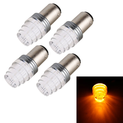 LED car brake light bulbs set of four with clear lens and yellow glow inset