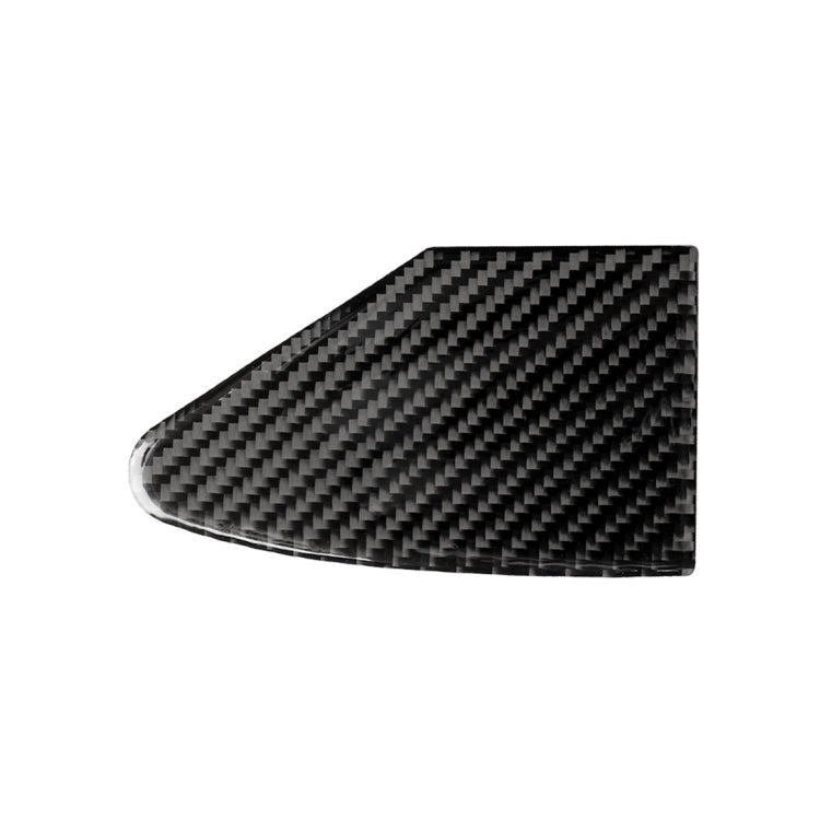 Carbon fiber charging port panel decorative sticker, black textured weave wedge shape