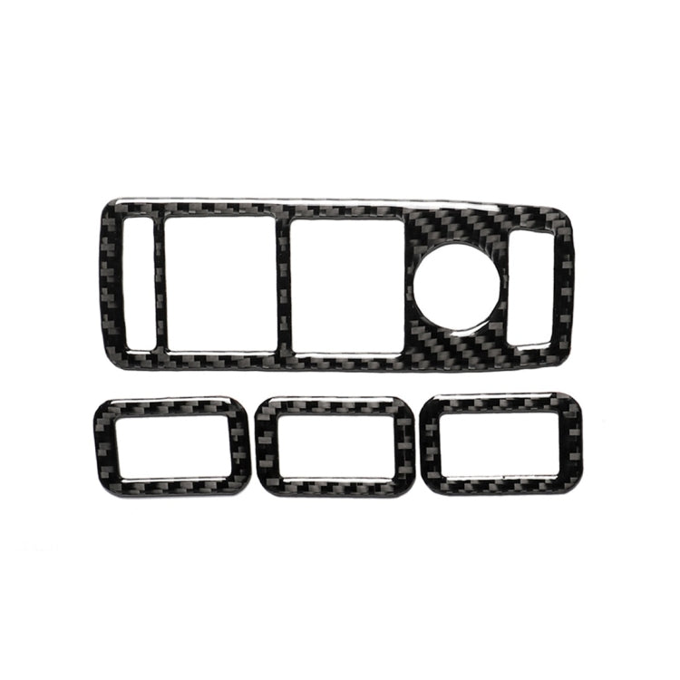 Carbon fiber window lift panel sticker set: one long frame and three rectangular frames
