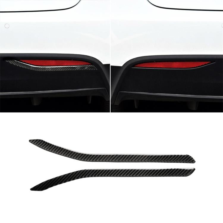Carbon fiber rear fog lamp sticker set, curved stripe pair for vehicle tail light area
