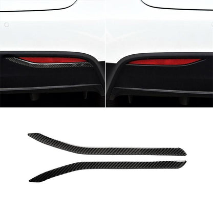 Carbon fiber rear fog lamp sticker set, curved stripe pair for vehicle tail light area