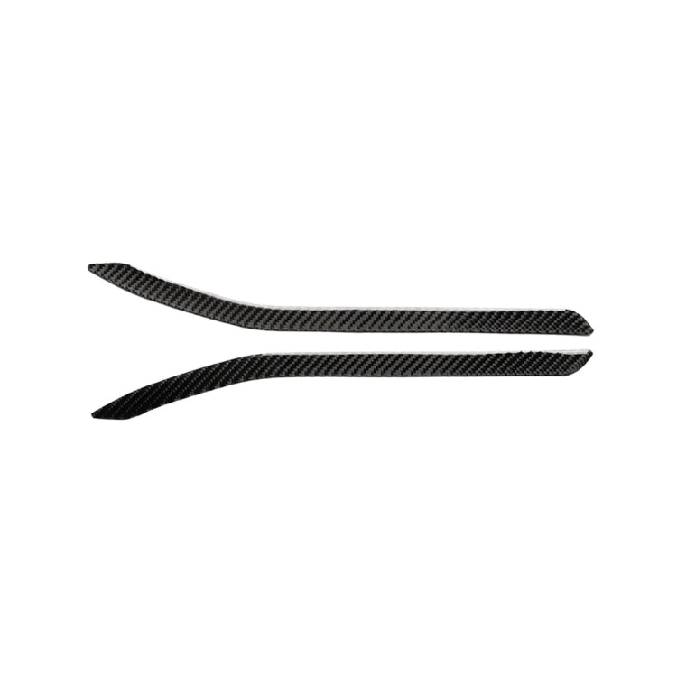 Carbon fiber rear fog lamp sticker set, two curved black stripes with carbon texture