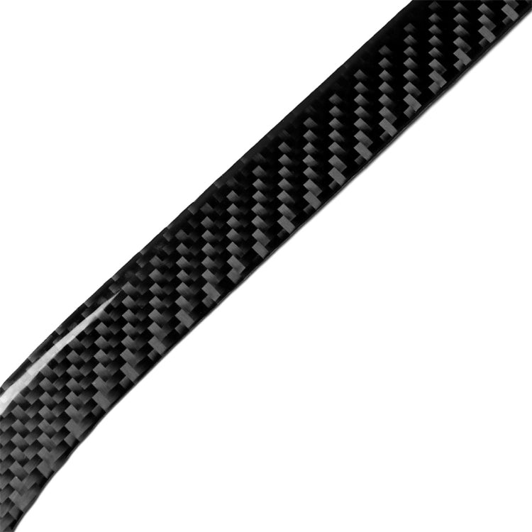 Carbon fiber rear fog lamp sticker, close-up of black woven texture stripe