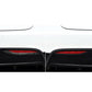 Carbon fiber rear fog lamp sticker set applied near rear light grille, curved stripe pair