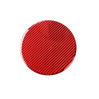 Red carbon-fiber weave circular fuel cap decorative sticker with black rim