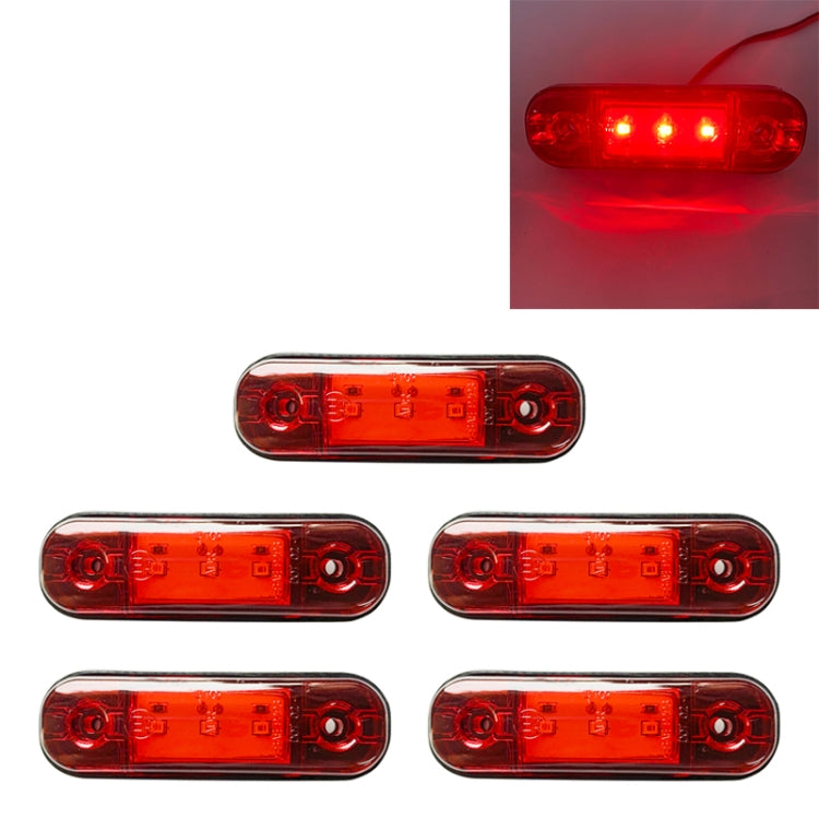 3-LED side marker light set with red housings, multiple units shown