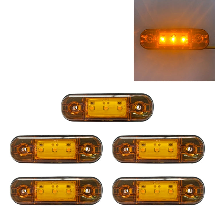 3-LED side marker light set with amber housings, multiple units shown