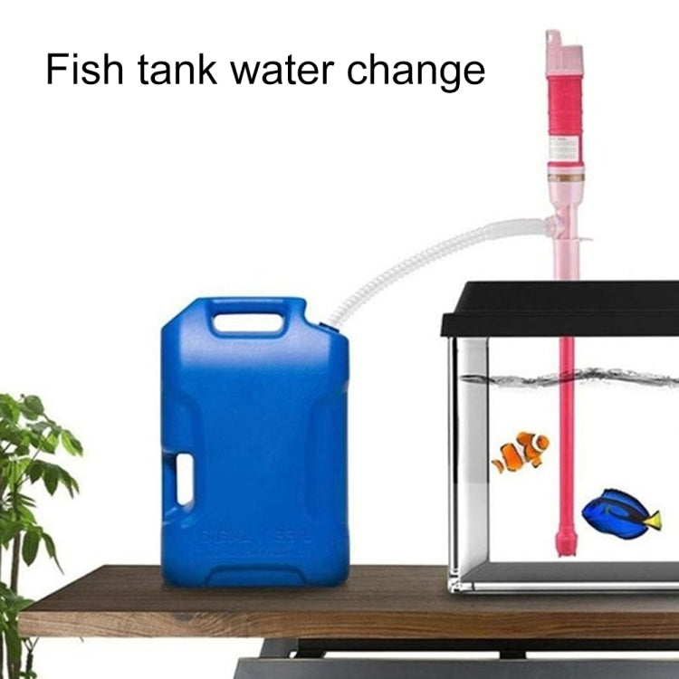 Electric pump for water change with pink vertical tube and clear hose