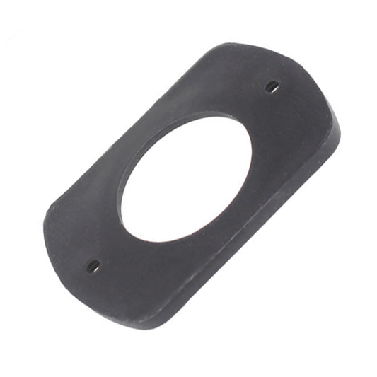 Black one-hole mounting bracket with oval base and two side mounting holes