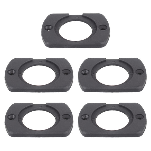 Black mounting panel brackets, 5-pack, each with one round hole and side screw holes