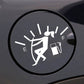 Round reflective fuel gauge pointer sticker with female figure and E/F markings