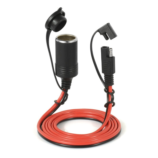 12V car charger extension cord with female socket and quick-disconnect harness