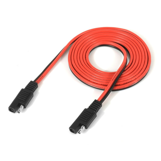 14AWG SAE-to-SAE extension cable, red wire with black connectors and metal terminals