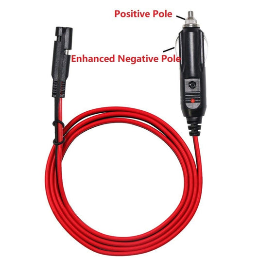 12V solar charging cable with battery terminals and red 1.5m wire