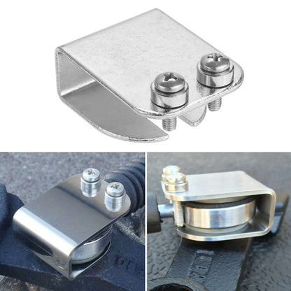 Metal 47mm gearbox cable linkage clamp with two bolts, silver finish