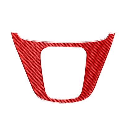 Red carbon fiber gear panel frame sticker with oval cutout for car interior