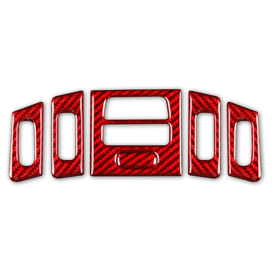 6-piece red carbon fiber air outlet decorative sticker set with vent and slotted trim pieces