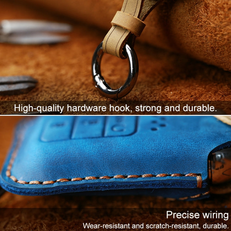 For Honda Car Cowhide Leather Key Protective Cover Key Case, Two Keys Version, For Honda, Two Keys Version