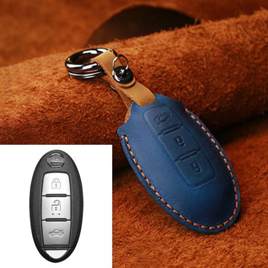 For Nissan Car Cowhide Leather Key Protective Cover Key Case, Three Keys Tailgate Version, For Nissan, Three Keys Tailgate Version