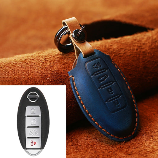 For Nissan Car Cowhide Leather Key Protective Cover Key Case, Four Keys Version, For Nissan, Four Keys Version