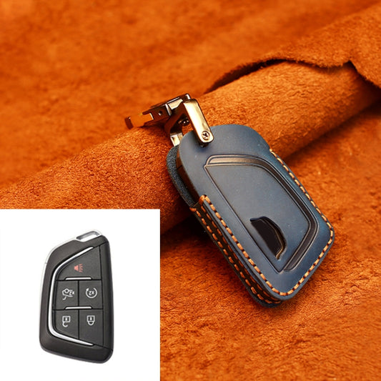 For Cadillac New Style Car Cowhide Leather Key Protective Cover Key Case, For Cadillac