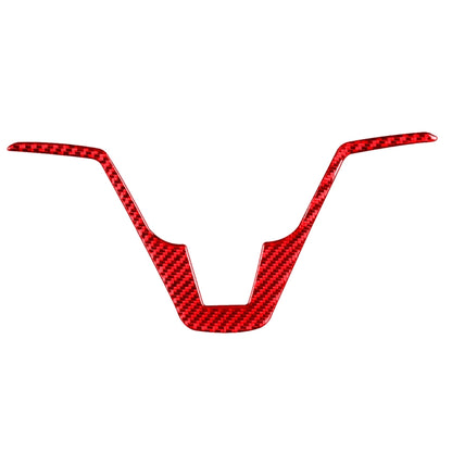 Carbon fiber steering wheel decorative sticker, red V-shaped trim for left-drive