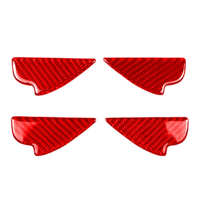 Red carbon fiber door bowl decorative stickers, set of four curved pieces