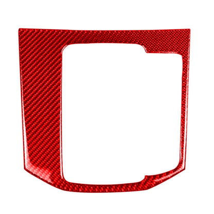 Red carbon fiber gear panel trim sticker with rectangular cutout opening