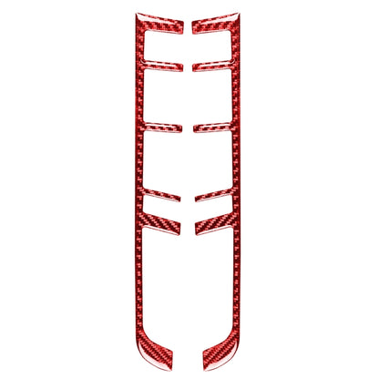 Red carbon-fiber look gear button frame sticker with cutout channels