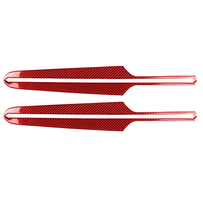 Red carbon-fiber style door panel decorative sticker set, with white outline