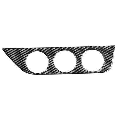 Carbon fiber look air conditioning switch panel sticker with three round cutouts
